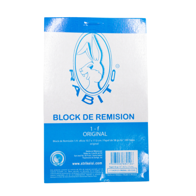 [7503006680106] BLOCK REMISION 1/4 OFICIO ORIGINAL 100H STRIKE ISI/RABITO 1053
