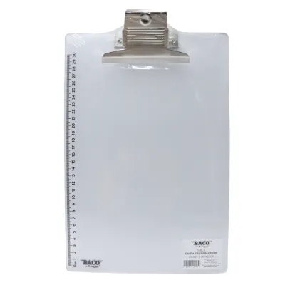 TABLA CLIP PLASTICO CARTA TRANSPARENTE BACO