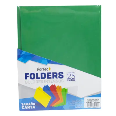 CARPETA CARTA FLUO VERDE BANDERA BITONO FORTEC