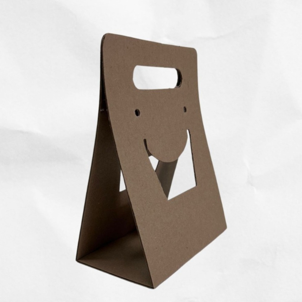 CAJA CARTON BOLSA PORTA TAZA KRAFT BOX
