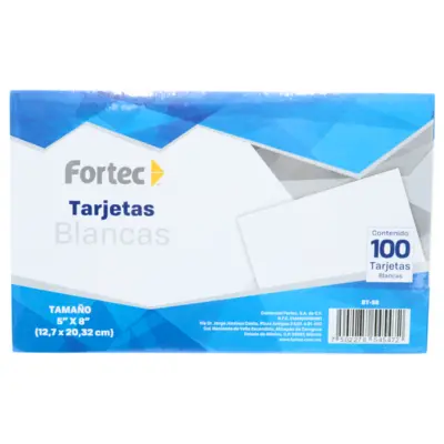 [7502278545472] FICHA 5X8 BLANCO C100 FORTEC BT-58