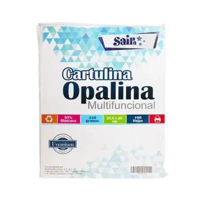 [7506348410028] OPALINA BLANCA CARTA GRUESA C100 220GR SAIRA