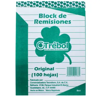 [7502219021362] BLOCK REMISION 1/4 CARTA ORIGINAL TREBOL/TECNO R41