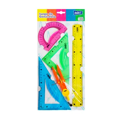 JUEGO GEOMETRICO FLEXIBLE SAIRA GDE COMPAS PLASTICO 91027