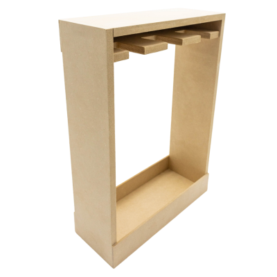 CAJA VINO Y 2 COPAS 32.5X23.5X9 MADERA