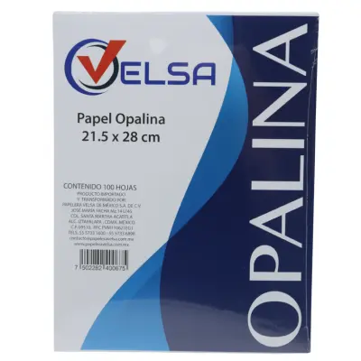 [7502282400774] OPALINA BLANCA CARTA GRUESA C100 225GR VELSA