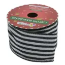LISTON NAVIDAD SATIN RYS NEGRO/BLANCO 6.3CMX10Y R102205-13