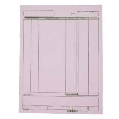 POLIZA EGRESOS MAQUINA CARTA 50H TECNO 410