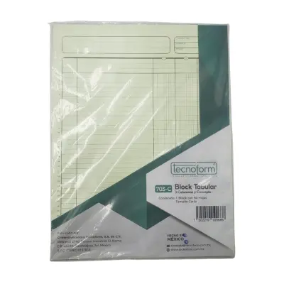 TABULAR 3 COLUMNAS BLOCK TECNO 703-C