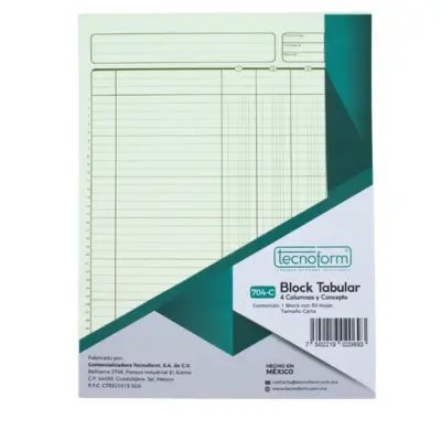 [7502219020693] TABULAR 4 COLUMNAS BLOCK 50H TECNO 704-C