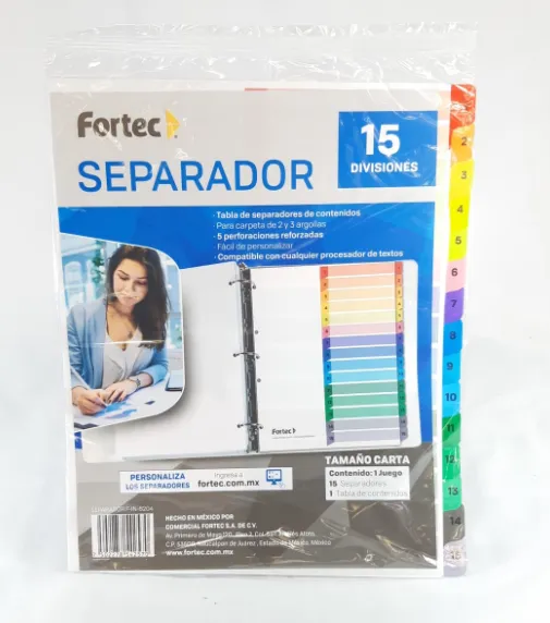 SEPARADOR 15 DIVISIONES FORTEC C/NUMERO