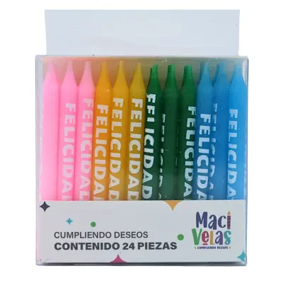 VELA MACIV FELICIDADES C24 MULTICOLOR PA2464