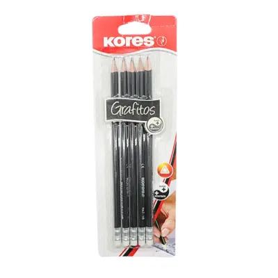 [9023800923554] LAPIZ 2HB NEGRO C5 KORES BLISTER