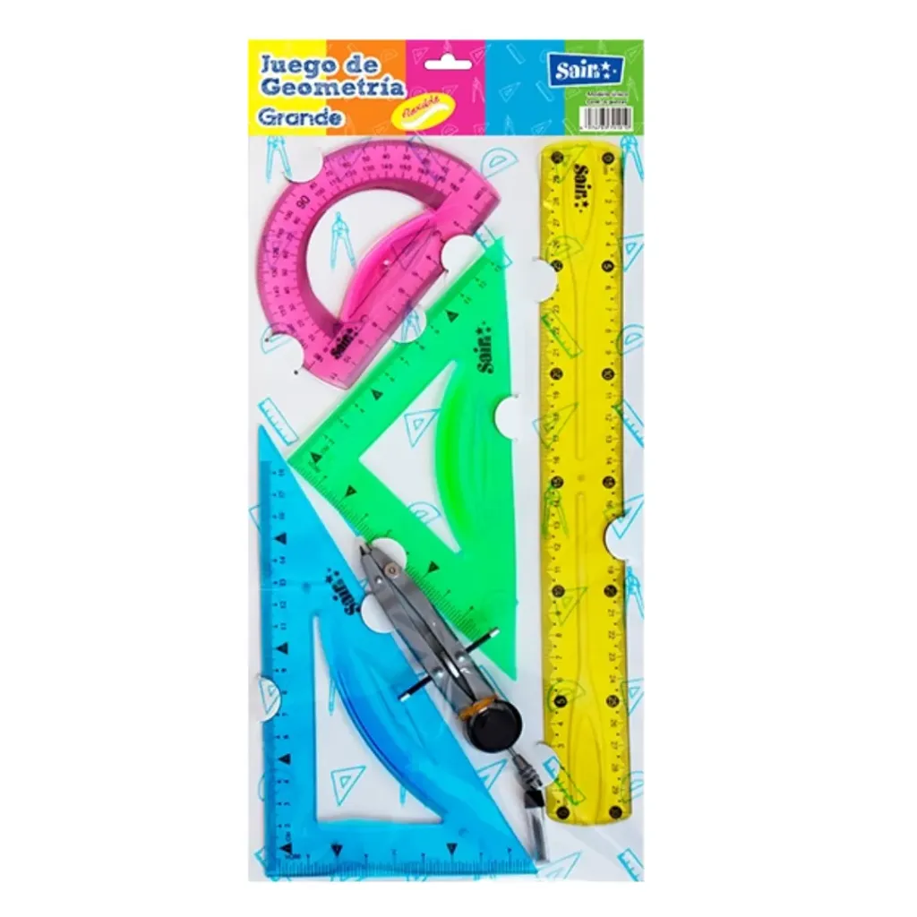 JUEGO GEOMETRICO FLEXIBLE GRANDE COMPAS MET.SAIRA