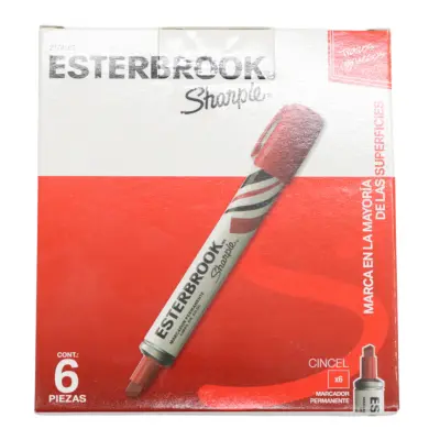 [071641208155] PAQ MARCADOR PERMANENTE GRUESO ROJO ESTERBROOK C12