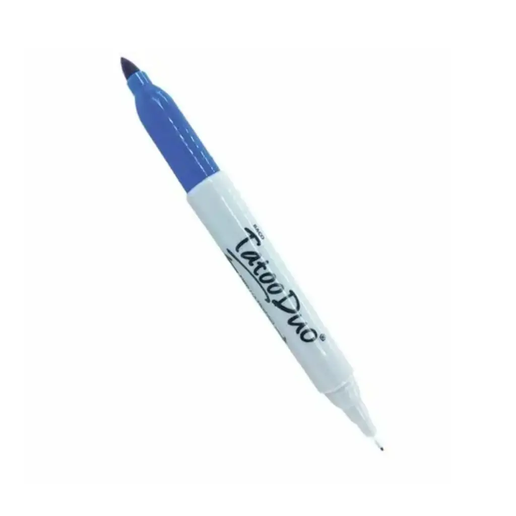 [7501174917147] MARCADOR PERMANENTE FINO DUO AZUL BACO TATOO