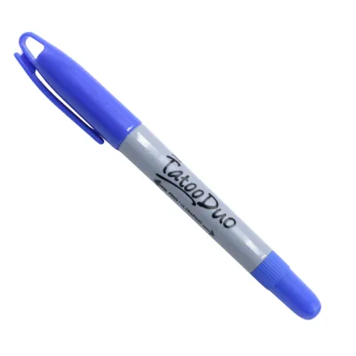 [7501174917994] MARCADOR PERMANENTE FINO DUO AZUL CL BACO TATOO