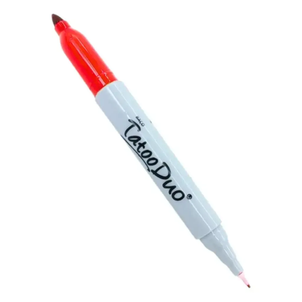 MARCADOR PERMANENTE FINO DUO ROJO BACO TATOO