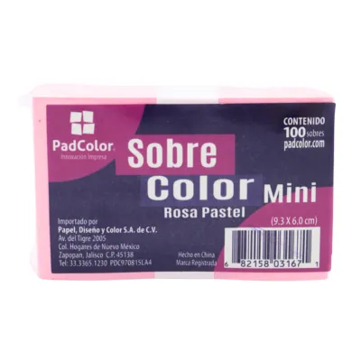 SOBRE MINI ROSA PASTEL 9.3X6.0 PADI