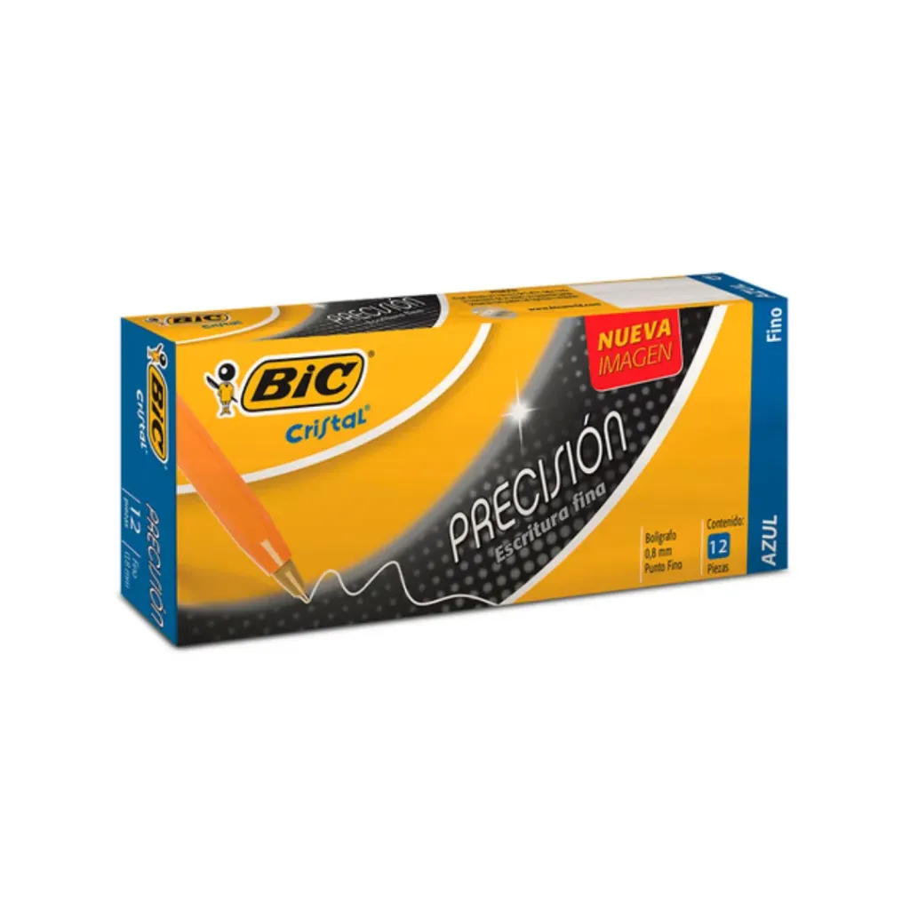[PBFAC12] PAQ PLUMA BIC FINO 0.8MM AZUL C/12