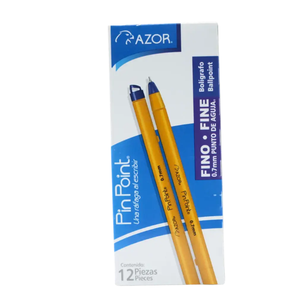 [PAFAC12] PAQ PLUMA AZOR FINO PIN POINT AZUL C12