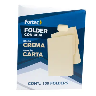 [PAQCCCF100] PAQ CARPETA CARTA CREMA FORTEC C100