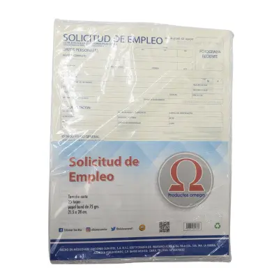 [7501917381778] SOLICITUD DE EMPLEO SUNRISE PIEZA