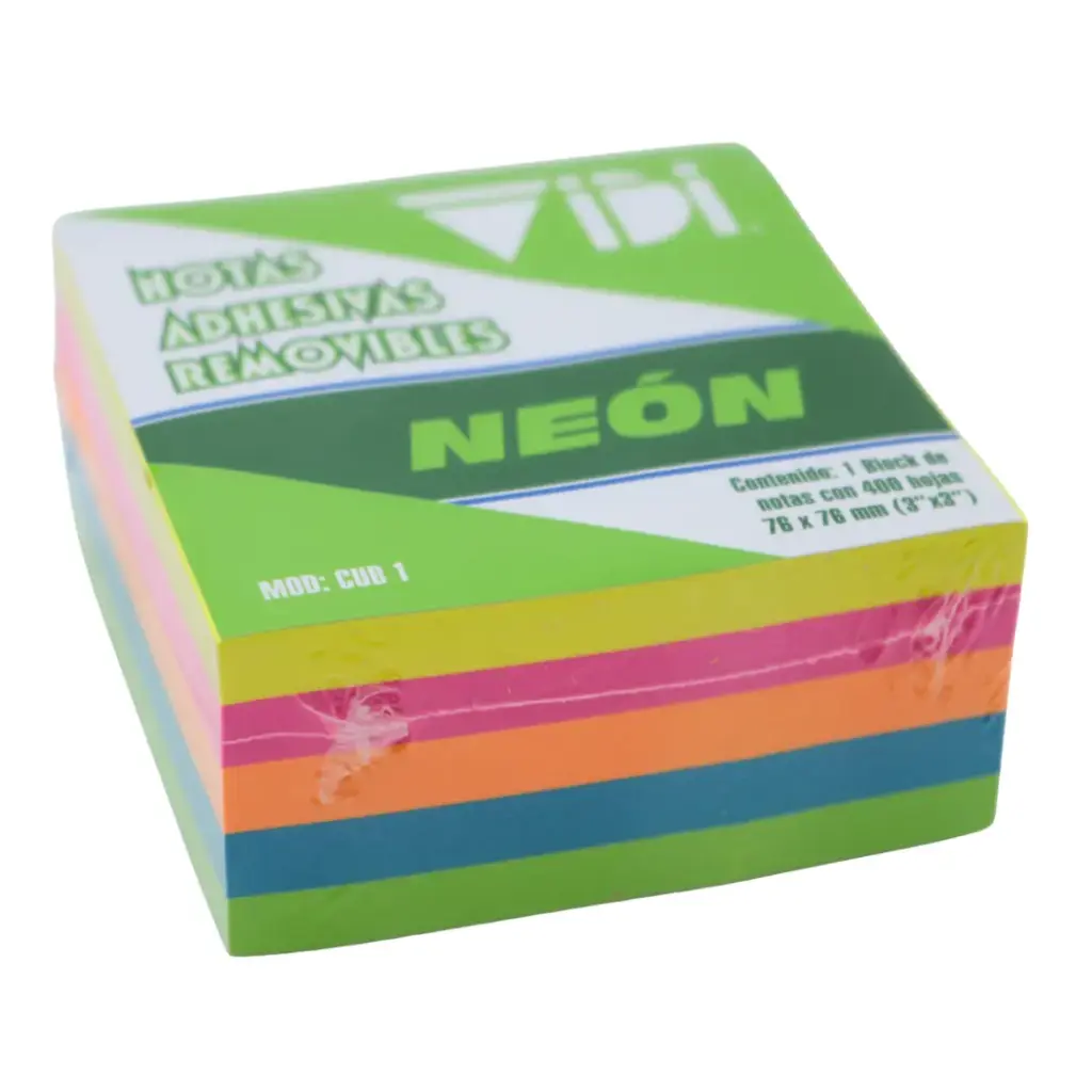 NOTAS ADHESIVAS 3X3 NEON 400H VIDI CUB1