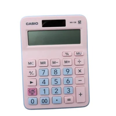 [4549526615368] CALCULADORA CASIO ESCRITORIO 12 DIG. AZUL/ROSA MX-12B-PKLB