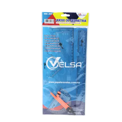 JUEGO GEOMETRICO COMPAS PLASTICO VELSA JFCP