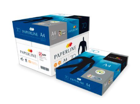 CAJA HOJA BLANCA CARTA PAPERLINE 70KG C5000 AZUL, 97% BLANCURA