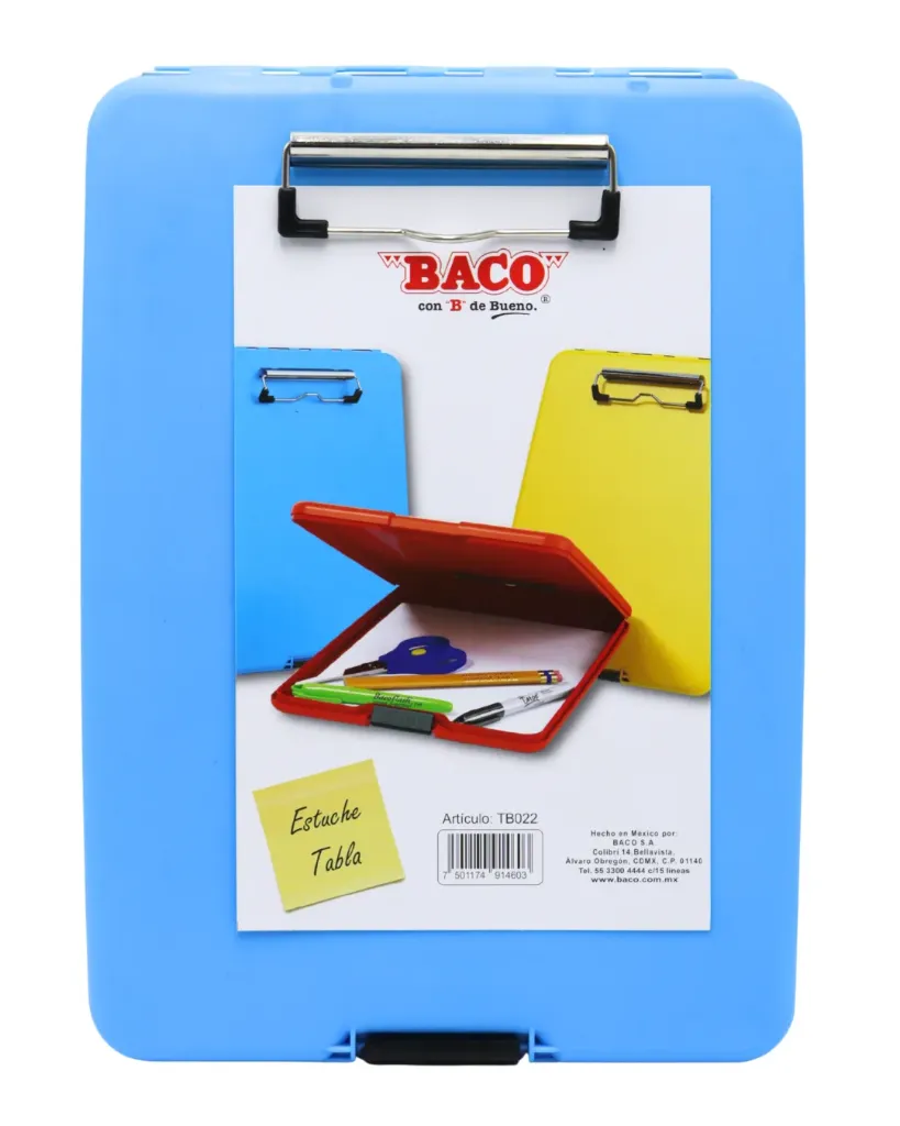 TABLA CLIP PLASTICA CON ALMACENAMIENTO BACO