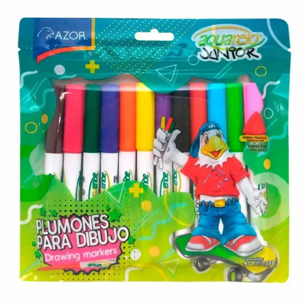 [7501428711071] MARCADOR AGUA AQUARELO JUNIOR AZOR C12