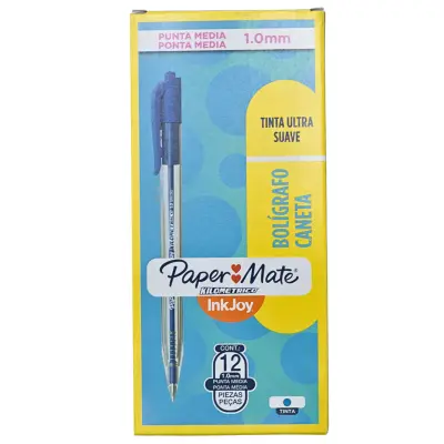 [7703486035674] PAQ PLUMA PAPERMATE KILOMETRICO RETRACTIL AZUL C12