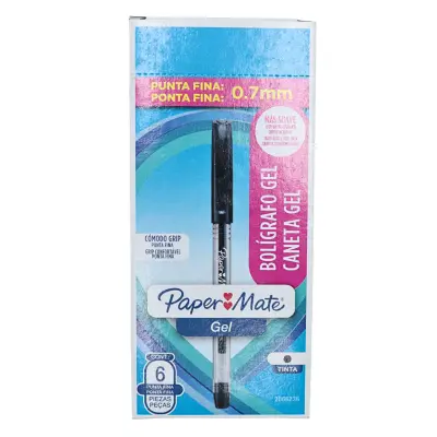 [071641159181P] PAQ PLUMA PAPERMATE GEL FINO NEGRO C6