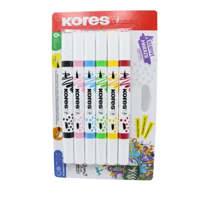 [9023800230621] KORES MARCADOR ACRILICO DUO CASE 6 PZS  