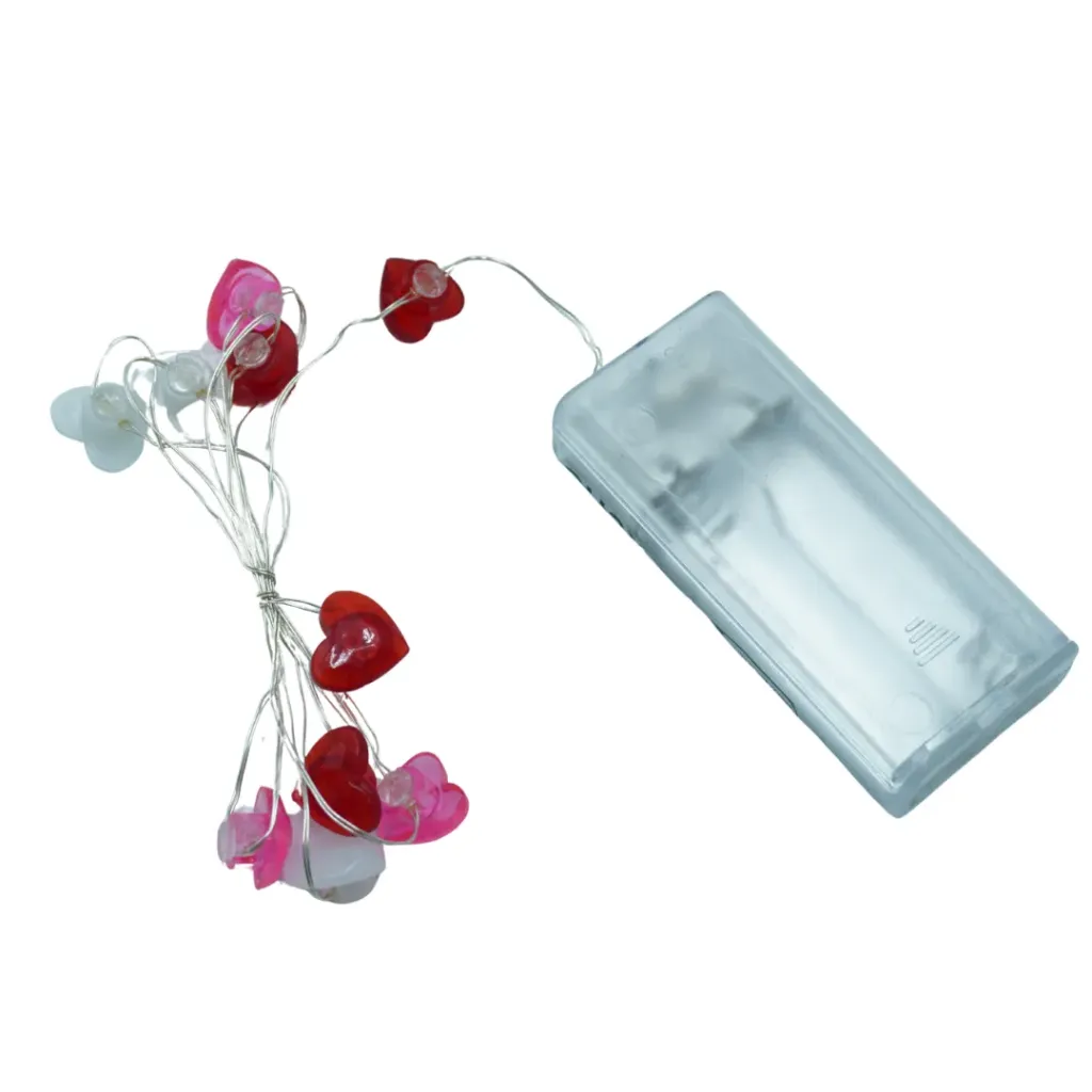 [SR25090108858746839] SERIE DE LUCES LED CORAZÓN ROJO Y ROSA 1M