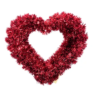 [607361616880] 14FEB CORAZON ESCARCHA ROJO 36CM