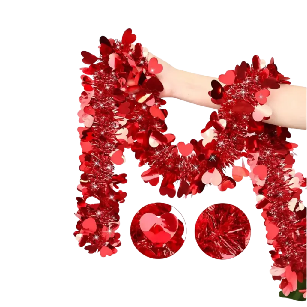 14FEB GUIRNALDA CORAZÓN ROJO 1M