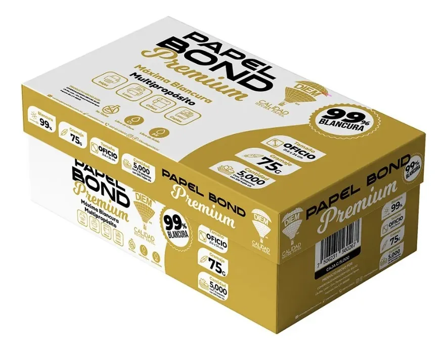 [B99500TO] CAJA HOJA BLANCA OFICIO C5000 DIEM 75GR 99% BLANCURA
