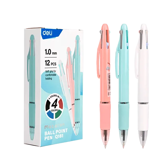 [6941798425504] PLUMA 4 COLORES 1.0MM C12 DELI Q181