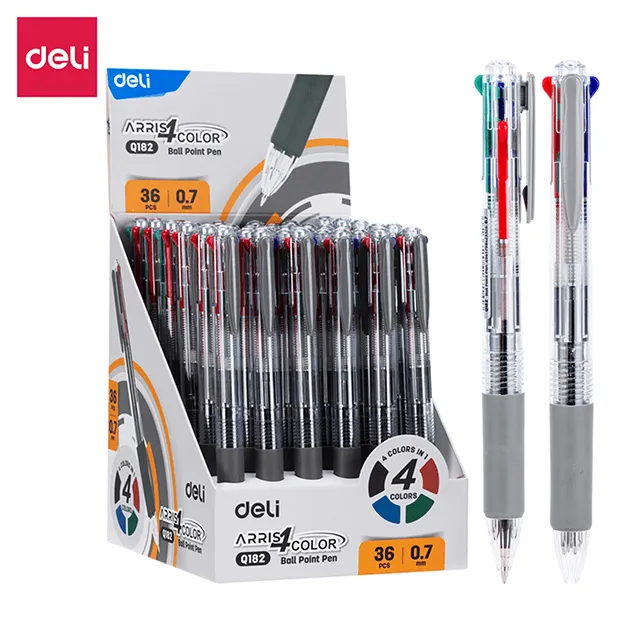 BOLIGRAFO RETRACTIL 4 EN 1 SURTIDO 0.7MM DELI Q182