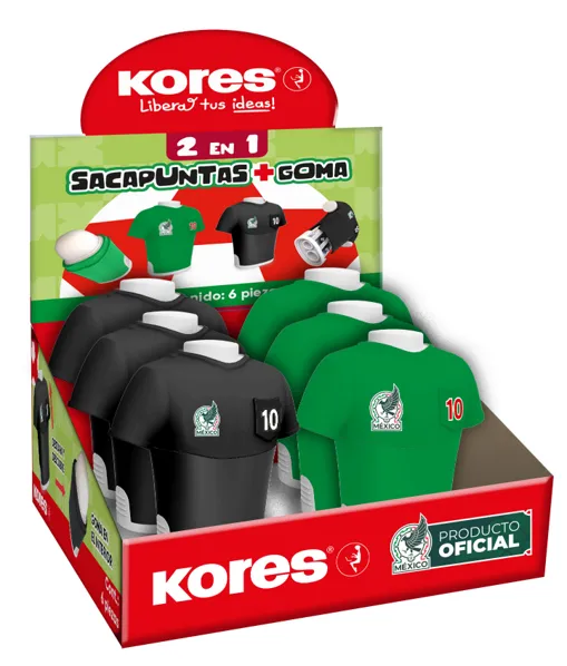 [9023800358578] SACAPUNTAS C/BORRADOR PLAYERA MUNDIAL KORES