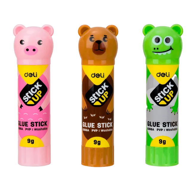 LAPIZ ADHESIVO 9GR ANIMALES C12 DELI 6366A