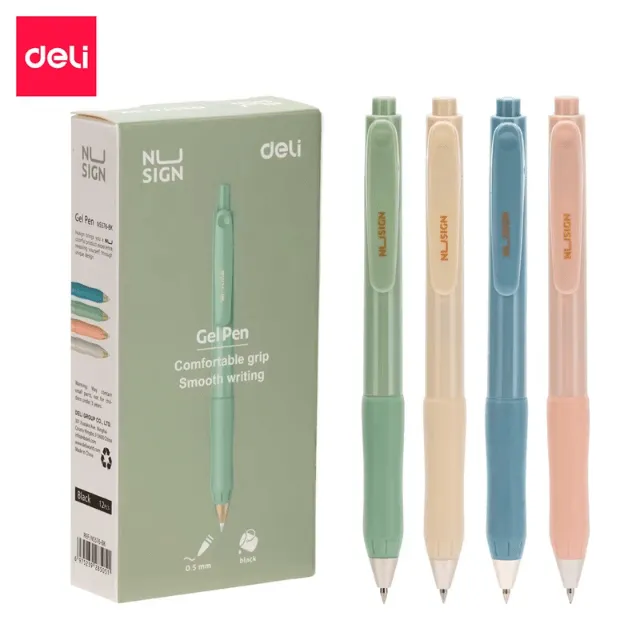 BOLIGRAFO RETRACTIL GEL AZUL 0.5MM DELI NS576-BL