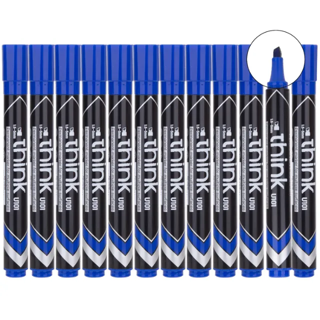 MARCADOR PERMANENTE PUNTA CINCEL AZUL C12 DELI U10130