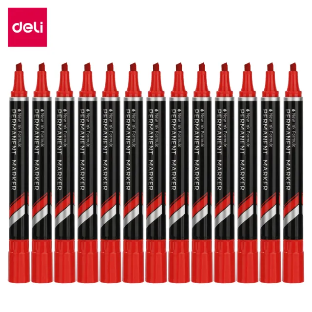 MARCADOR PERMANENTE PUNTA CINCEL ROJO C12 DELI U10140