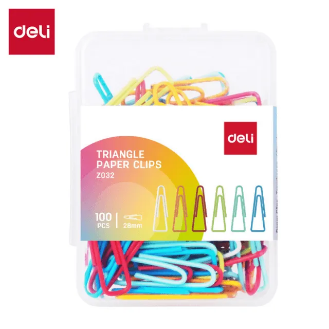 [6942233676932] CLIP TRIANGULAR COLORES C100 DELI Z032