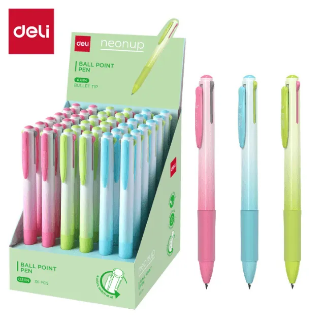 BOLIGRAFO RETRACTIL 4 EN 1 SURTIDO 0.7MM DELI Q311N
