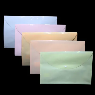 [6942233682780] SOBRE PLASTICO OFICIO COLORES PASTEL CON BROCHE DELI F731
